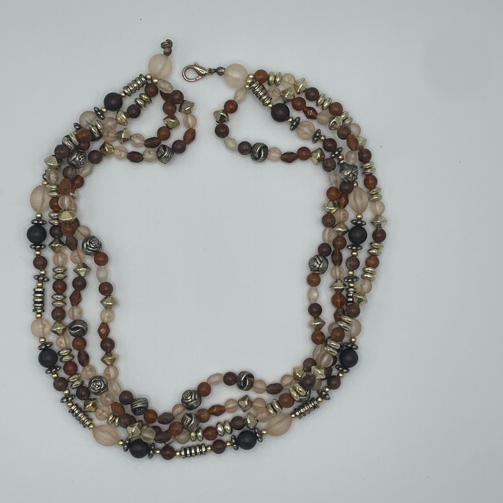 Elegant Multi-Strand Beaded Necklace